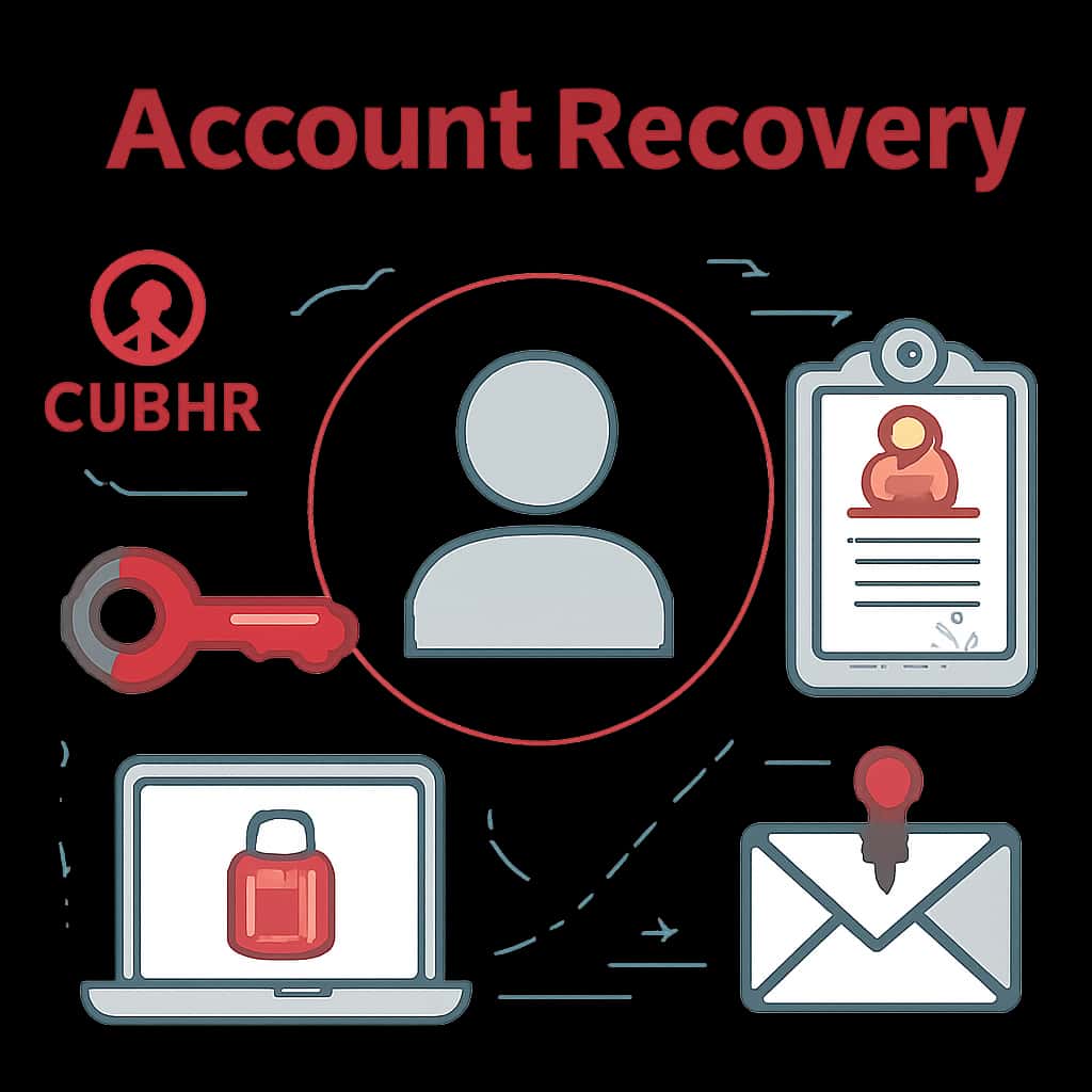 Illustration of key steps in the ClubINR Account Recovery process.