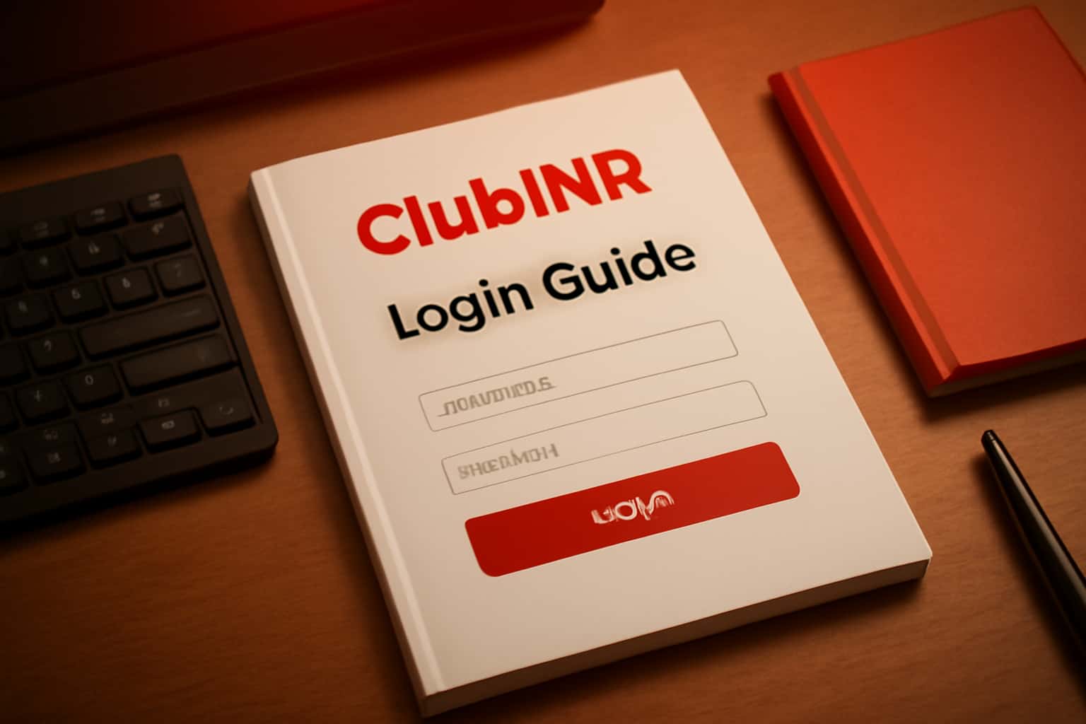 A visual representation of the ClubINR Login Guide with clear mention of 'Login Guide' in a tech-inspired setting.