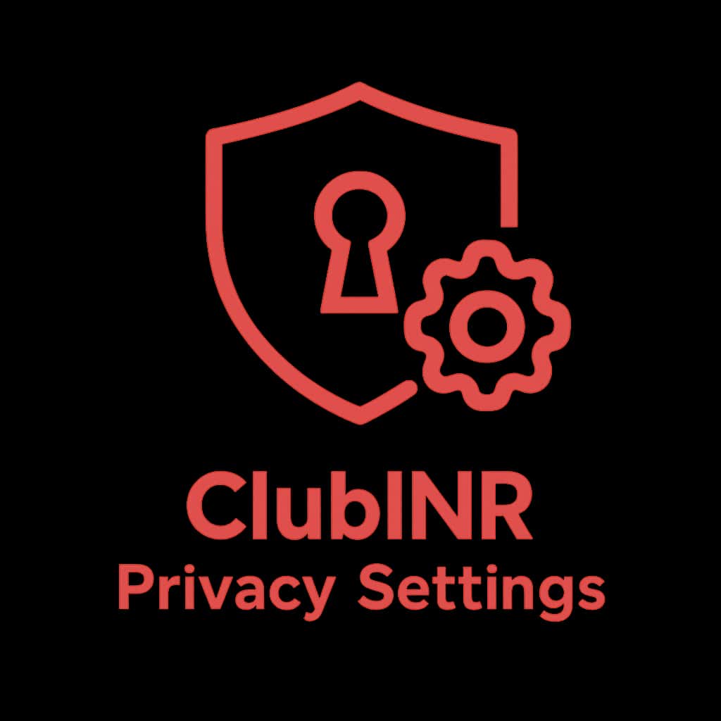 An icon representing ClubINR Privacy Settings in a professional design.