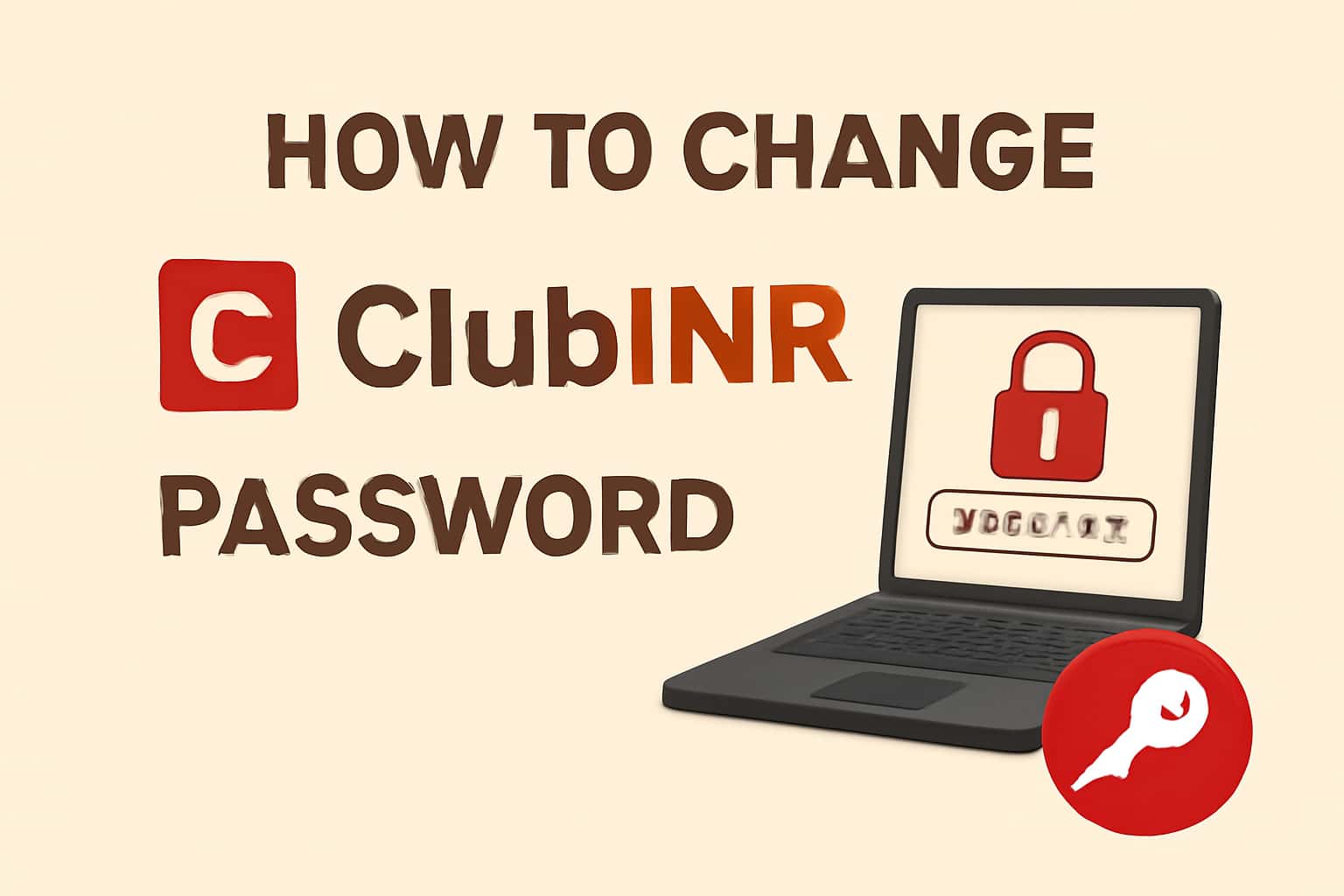 Visual representation of changing a ClubINR password with relevant graphics.