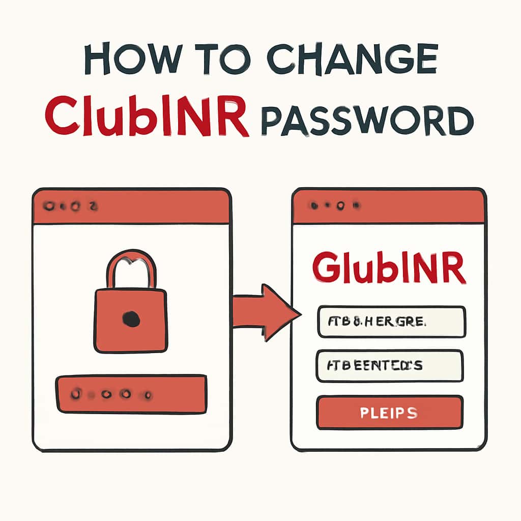 Illustration detailing steps to change ClubINR password.