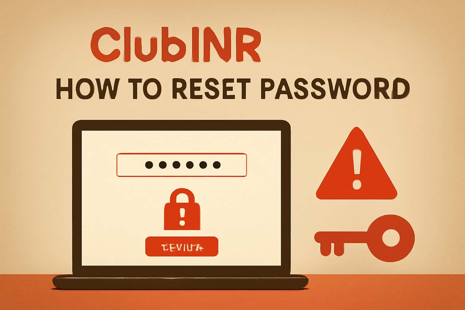 A visual guide representing the password reset process for ClubINR with a focus on security.