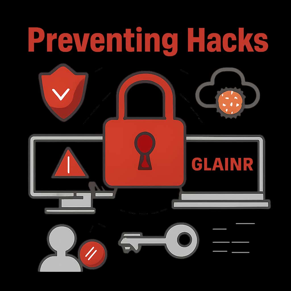 An educational illustration showcasing various tactics for securing ClubINR accounts.