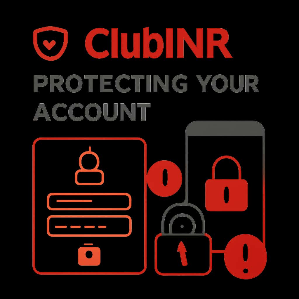 Illustration detailing security practices for ClubINR accounts.