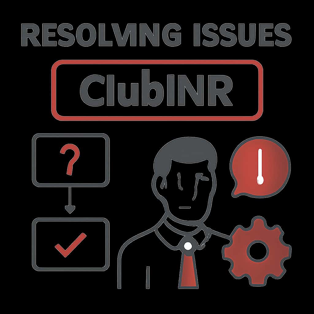 An educational illustration explaining the concepts around resolving ClubINR issues.