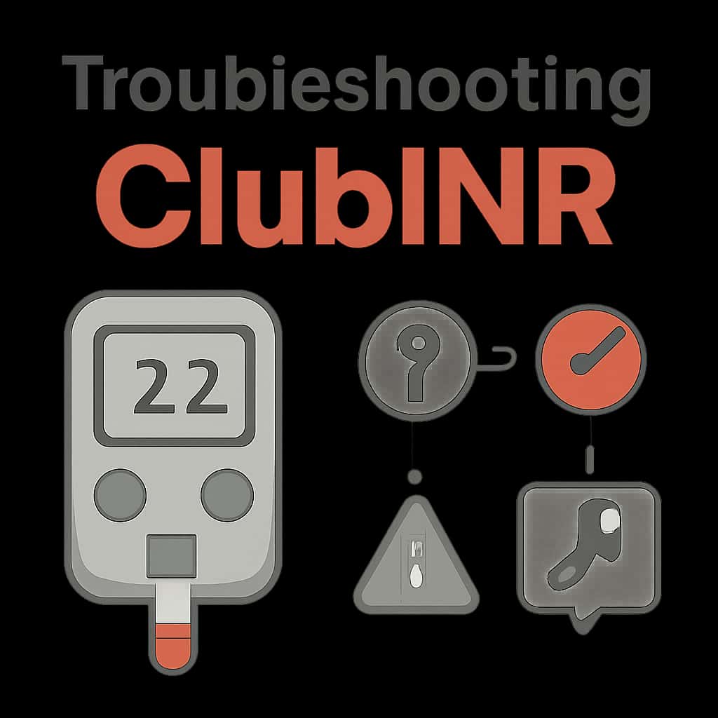 An educational illustration for troubleshooting ClubINR issues.