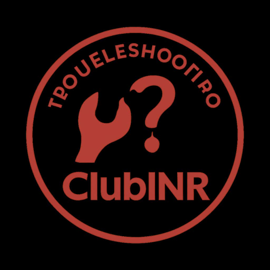 A badge icon representing troubleshooting for ClubINR.