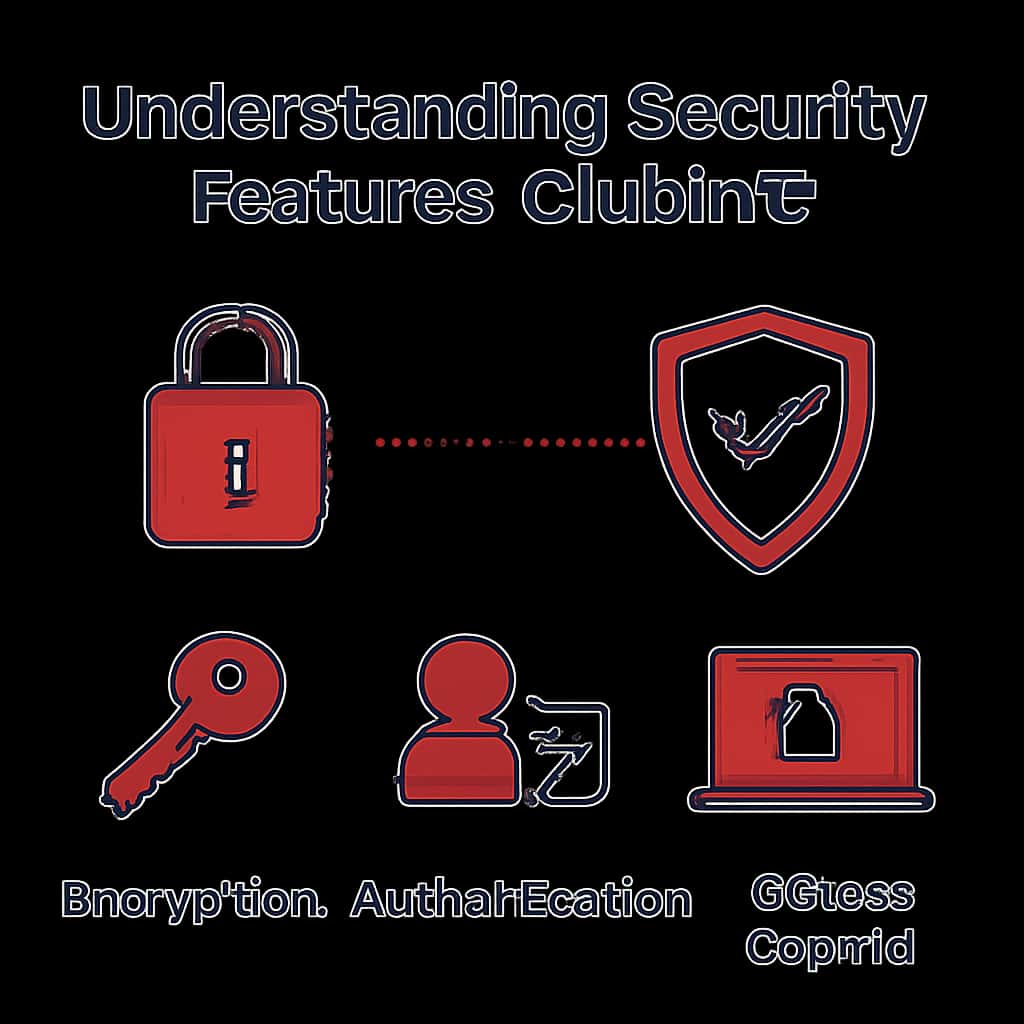 A diagram illustrating the main security features of ClubINR.